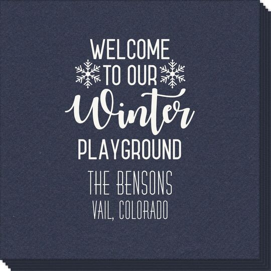 Welcome To Our Winter Playground Linen Like Napkins